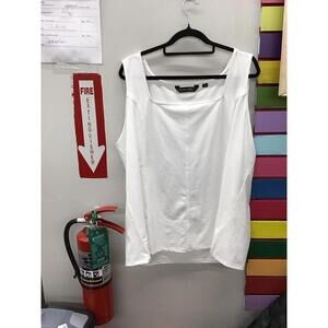 Colleen Lopez women’s square neck white tank size 3X new from HSN